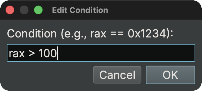 Edit Condition dialog