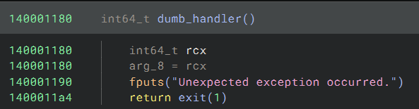 Dumb exception handler