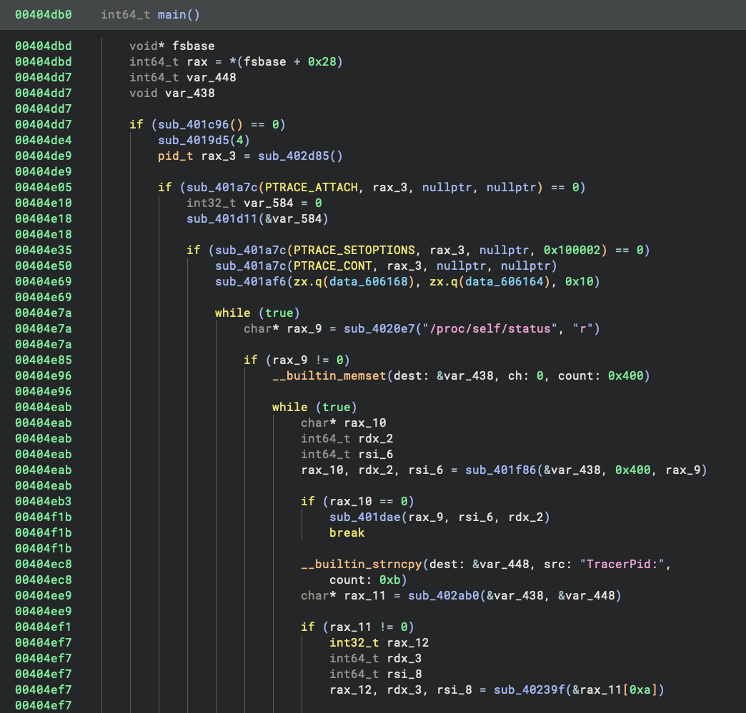 HLIL Code At main Function