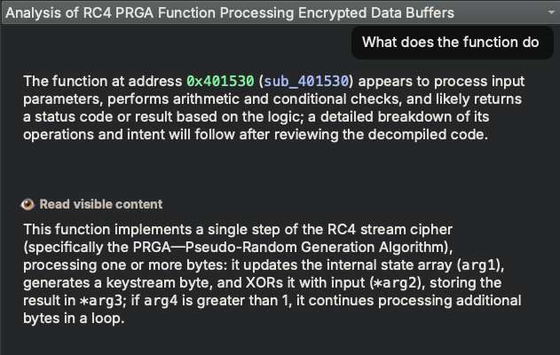 Sidekick Recognizes RC4 Function