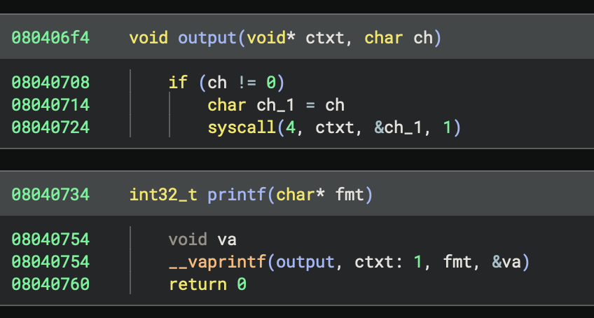 Now we can see it's doing syscall number 4
