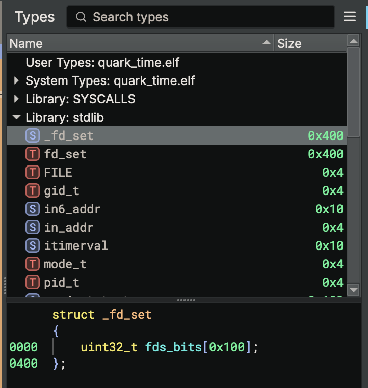 The standard library's Type Library is available, and we can use its types