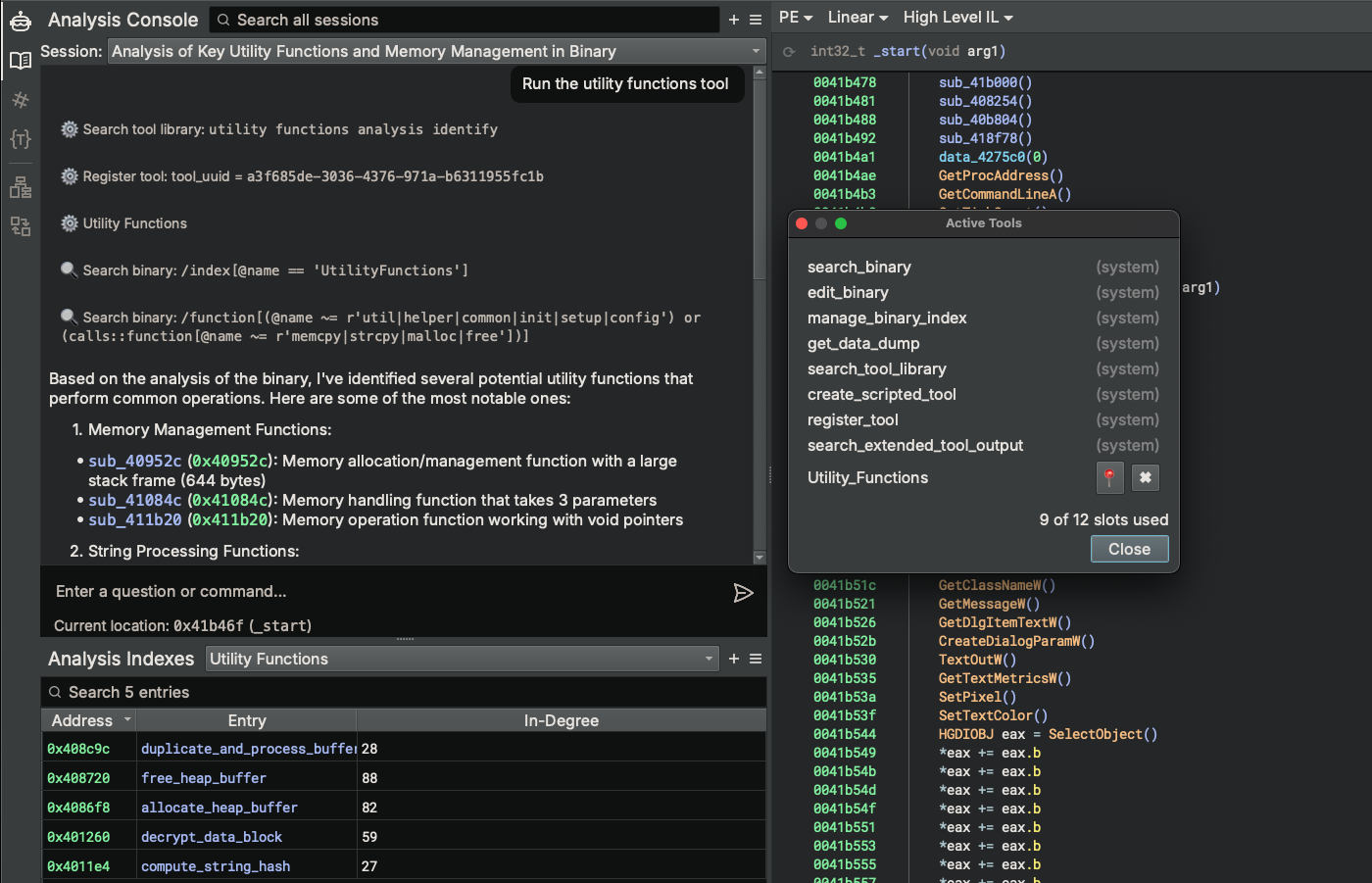 Analysis Console