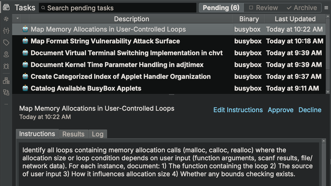 Tasks Sidebar