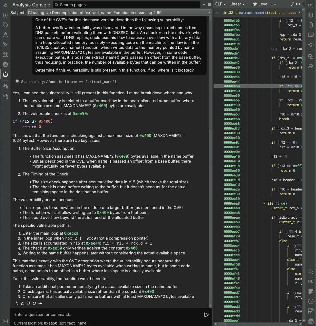 Analysis Console