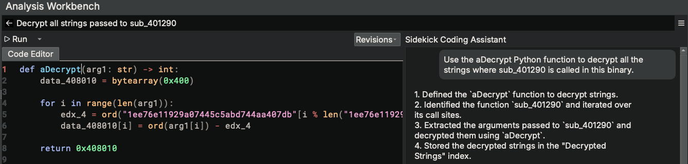 Analysis Workbench Add Python Decryption Function