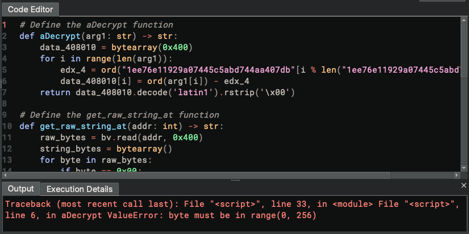 Analysis Workbench Byte Range Error