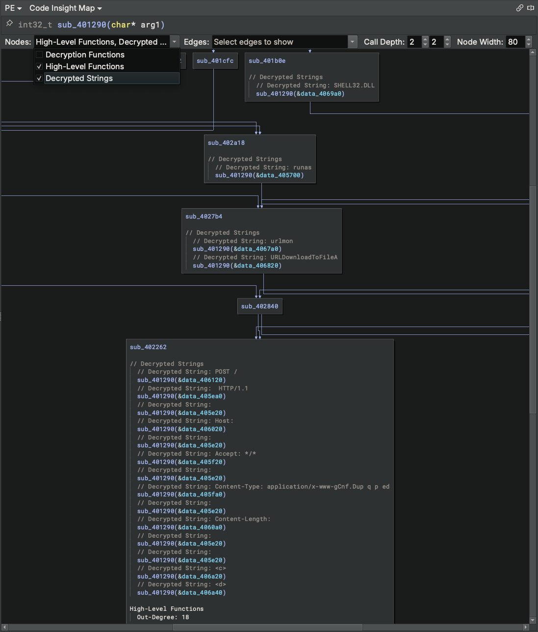 Code Insight Map Decrypted Strings