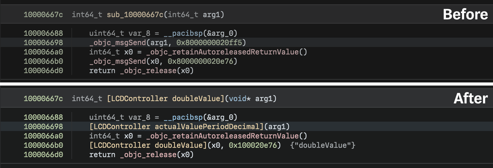 Objective-C Before And After