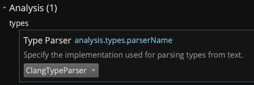 Clang Type Parser Setting
